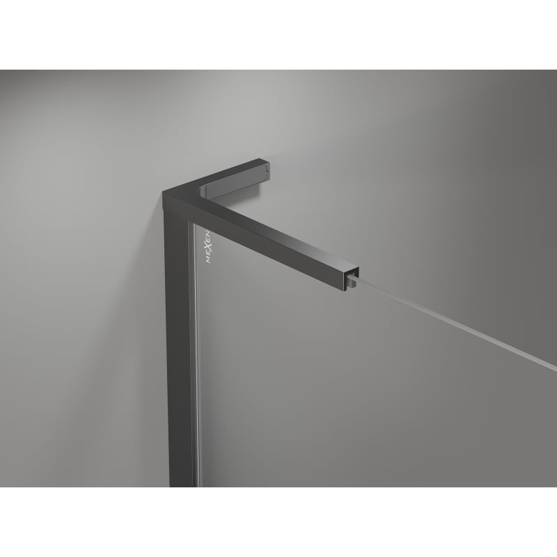 Mexen Mist-H L dešinės pusiau atidaromos dušo durys 130 cm, skaidrios, ginklo metalo spalvos - 8A5L-130-001-95-00-P