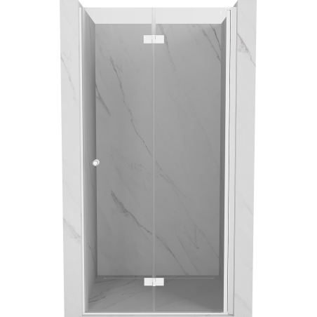 Mexen Mist-F sulankstomos dešinės pusės 80 cm dušo durys, skaidrios, baltos - 8A6-080-000-20-00-P