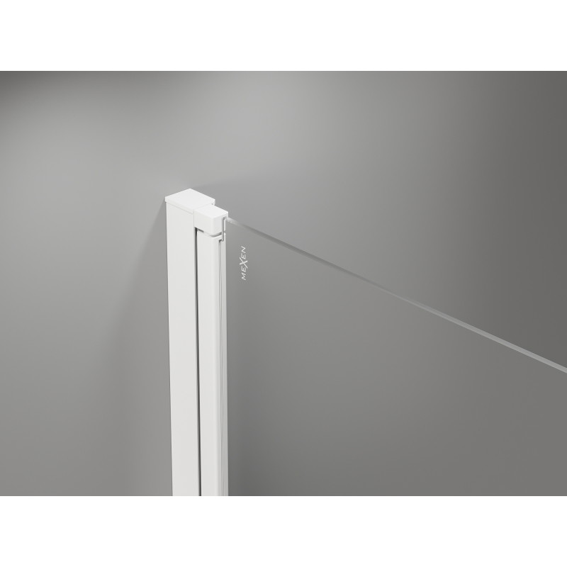 Mexen Mist-F sulankstomos dešinės dušo durys 110 cm, skaidrios, baltos - 8A6-110-000-20-00-P