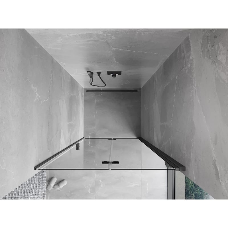 Mexen Mist-F sulankstomos dušo durys dešinės 105 cm, permatomos, šlifuota pilka - 8A6-105-000-66-00-P