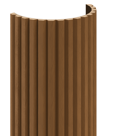 Mexen Ovalo 01 elastingos tekstūros sienos lentjuostės 280 x 36 cm, techninė lukšto apdaila, Natūralus ąžuolas