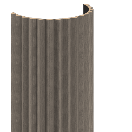 Mexen Ovalo 01 lankstūs sieniniai skydelių lamelės 280 x 36 cm, techninis lukštas, Pilka Ąžuolo - S130-280-01-043