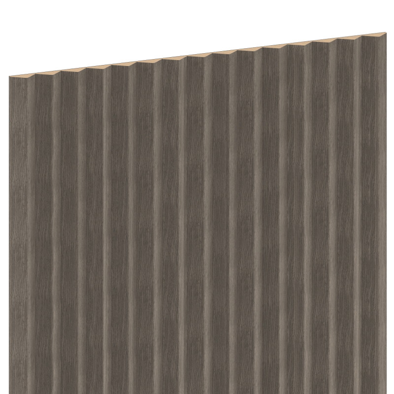 Mexen Ovalo 01 lankstūs sieniniai skydelių lamelės 280 x 36 cm, techninis lukštas, Pilka Ąžuolo - S130-280-01-043
