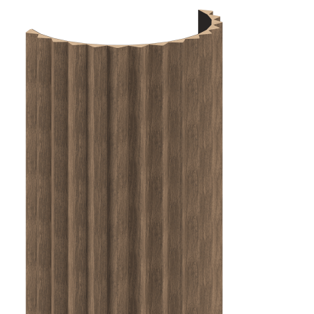 Mexen Ovalo 01 rifliuotos elastingos sienų lentos 280 x 36 cm, techninis faneruotas, Tamsusis Riešutas - S130-280-01-044