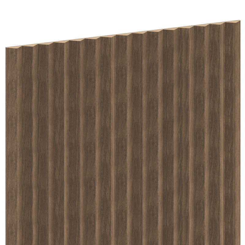 Mexen Ovalo 01 rifliuotos elastingos sienų lentos 280 x 36 cm, techninis faneruotas, Tamsusis Riešutas - S130-280-01-044