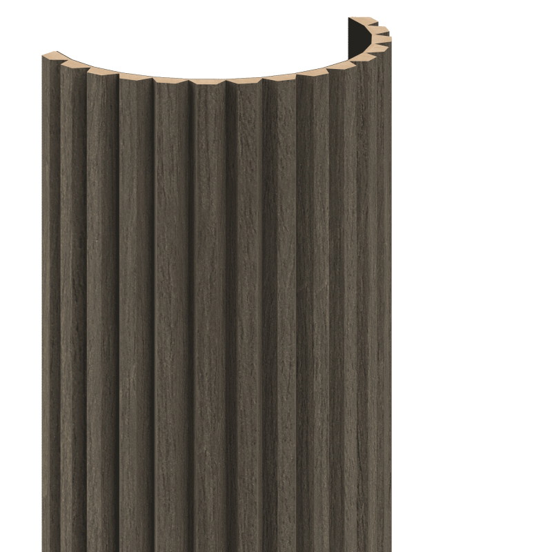 Mexen Ovalo 02 lanksti sieninė plokštė, rifliuota, 280 x 36 cm, techninis fanera, Mocca ąžuolas - S130-280-02-045