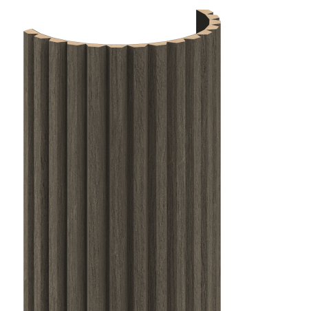 Mexen Ovalo 02 lanksti sieninė plokštė, rifliuota, 280 x 36 cm, techninis fanera, Mocca ąžuolas - S130-280-02-045