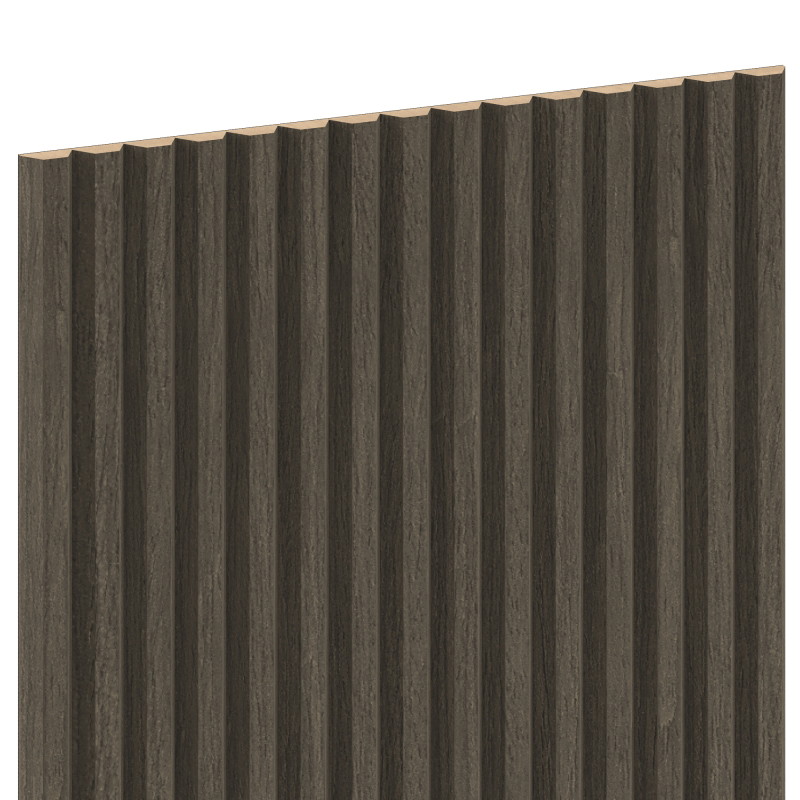 Mexen Ovalo 02 lanksti sieninė plokštė, rifliuota, 280 x 36 cm, techninis fanera, Mocca ąžuolas - S130-280-02-045