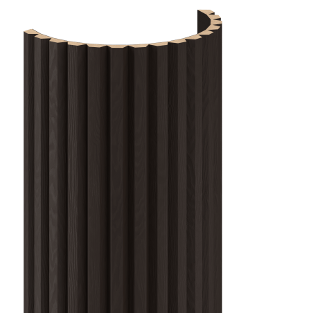 Mexen Ovalo 02 lankstūs įdubę sienų lameliai 280 x 36 cm, techninis faneras, Juodas Ąžuolas - S130-280-02-046