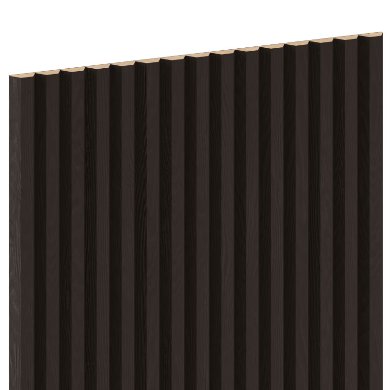 Mexen Ovalo 02 lankstūs įdubę sienų lameliai 280 x 36 cm, techninis faneras, Juodas Ąžuolas - S130-280-02-046