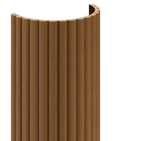 Mexen Ovalo 03 lankstūs sieniniai lamelės 280 x 36 cm, techninis fanera, Natūralus Ąžuolas - S130-280-03-042