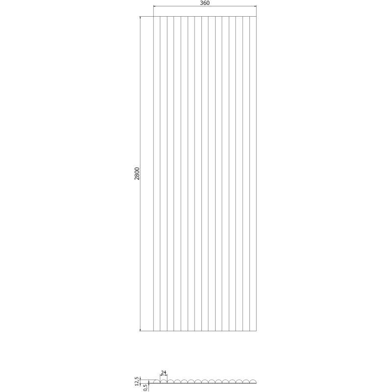 Mexen Ovalo 03 lankstūs sieniniai lamelės 280 x 36 cm, techninis fanera, Natūralus Ąžuolas - S130-280-03-042