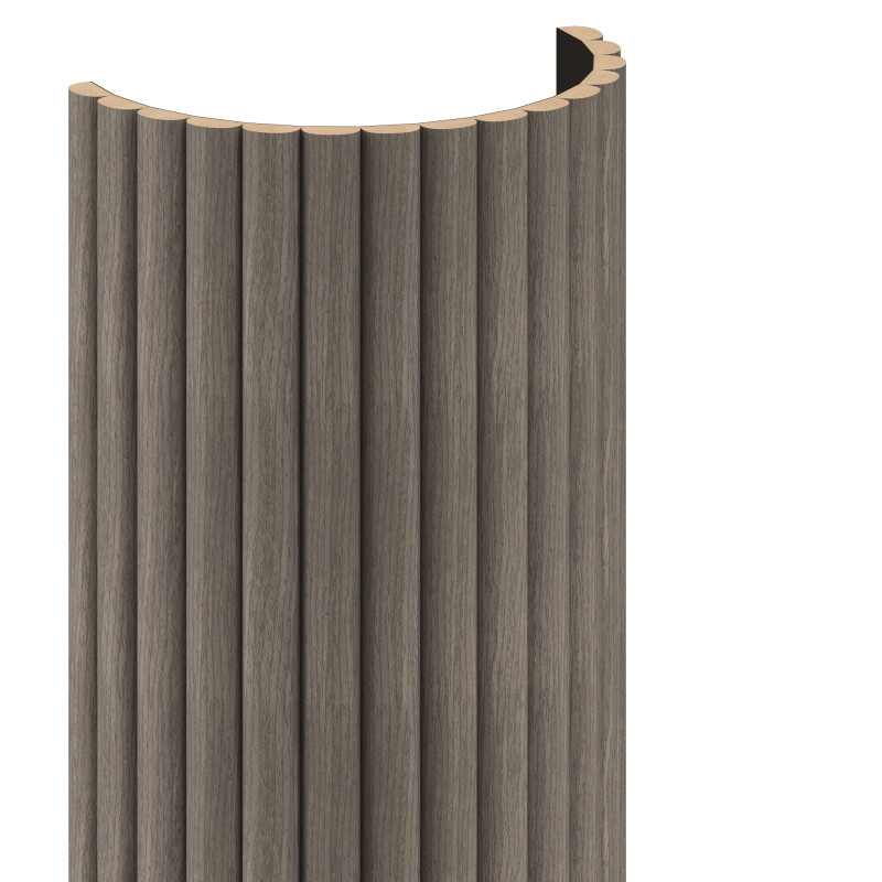 Mexen Ovalo 03 rifliuoti lankstūs sienų lamelės 280 x 36 cm, techninis fanera, Pilkas Ąžuolas - S130-280-03-043