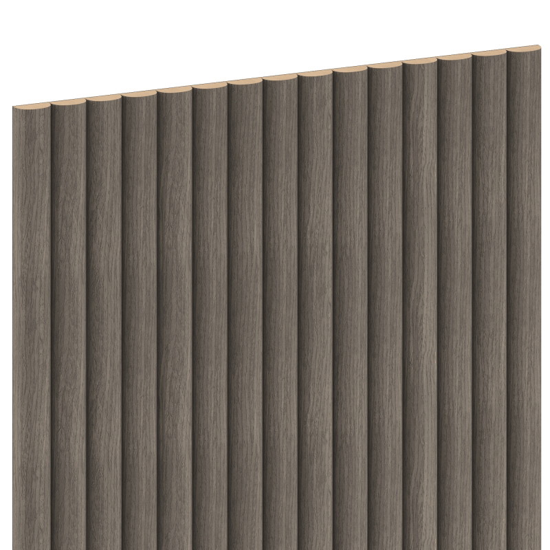 Mexen Ovalo 03 rifliuoti lankstūs sienų lamelės 280 x 36 cm, techninis fanera, Pilkas Ąžuolas - S130-280-03-043
