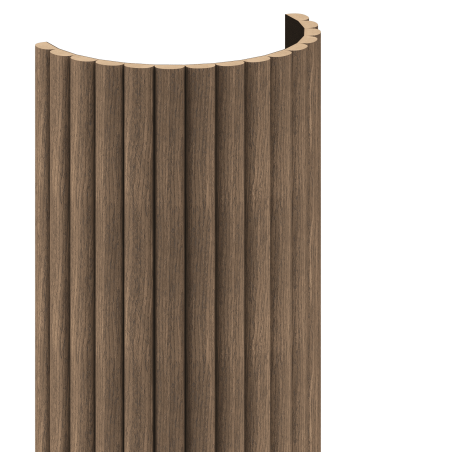 Mexen Ovalo 03 lanksčios, rifliuotos sienų lamelės 280 x 36 cm, techninis lukštas, Tamsus Riešutas - S130-280-03-044