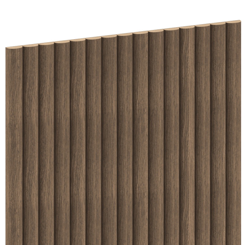 Mexen Ovalo 03 lanksčios, rifliuotos sienų lamelės 280 x 36 cm, techninis lukštas, Tamsus Riešutas - S130-280-03-044
