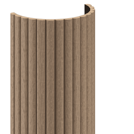Mexen Ovalo 03 elastingos, briaunuotos sienų lamelės 280 x 36 cm, techninis faneras, Šviesusis Riešutas - S130-280-03-047