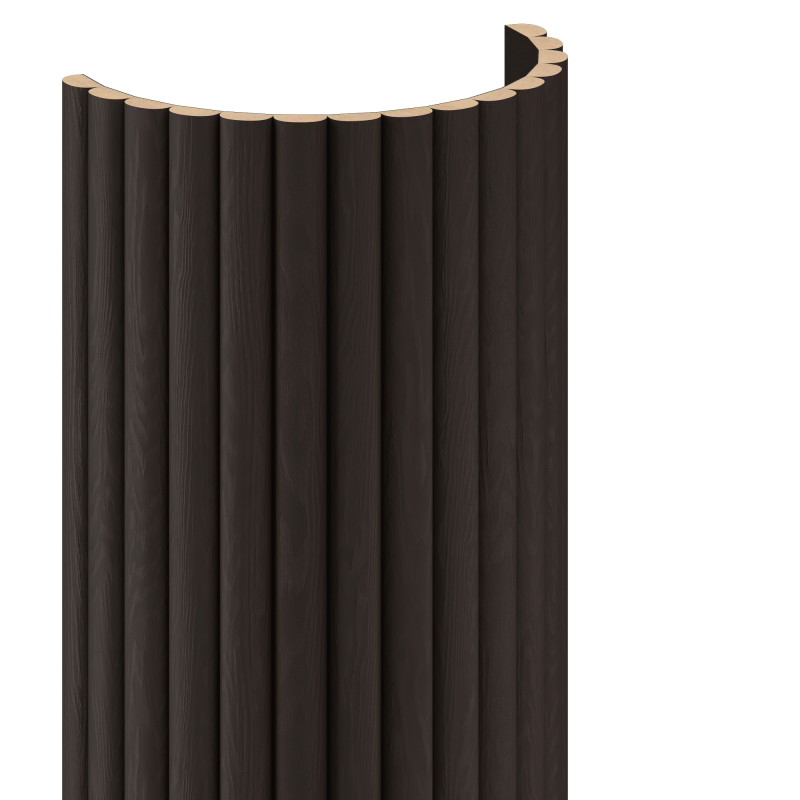 Mexen Ovalo 03 lanksčios išfrezuotos sienų lamelės 280 x 36 cm, techninis faneras, Juodasis Ąžuolas - S130-280-03-046