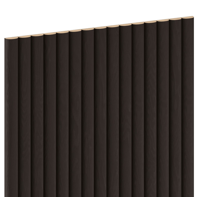 Mexen Ovalo 03 lanksčios išfrezuotos sienų lamelės 280 x 36 cm, techninis faneras, Juodasis Ąžuolas - S130-280-03-046