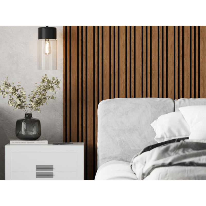 Mexen Lam-F Slim 01 Sieninės akustinės lamelės 280 x 36,5 cm, 9 mm veltinis, techninis fanieras, natūrali ąžuolo spalva