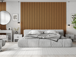 Mexen Lam-F Slim 01 Sieninės akustinės lamelės 280 x 36,5 cm, 9 mm veltinis, techninis fanieras, natūrali ąžuolo spalva