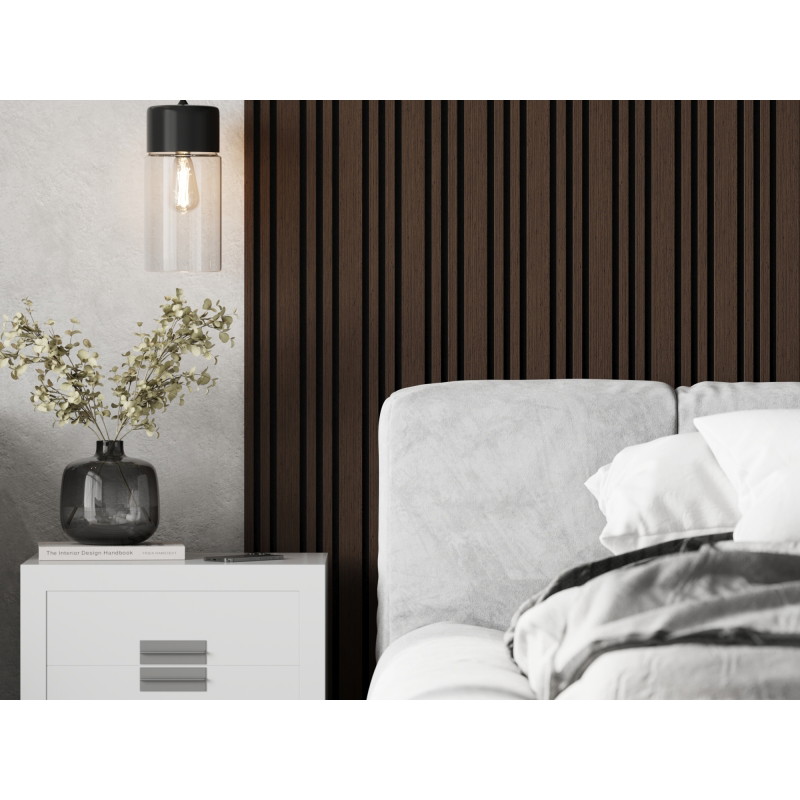 Mexen Lam-F Slim 01 akustinės sienų juostelės 280 x 36,5 cm, vilna 9 mm, techninis faneras, Mocha ąžuolas - S107-280-01-045