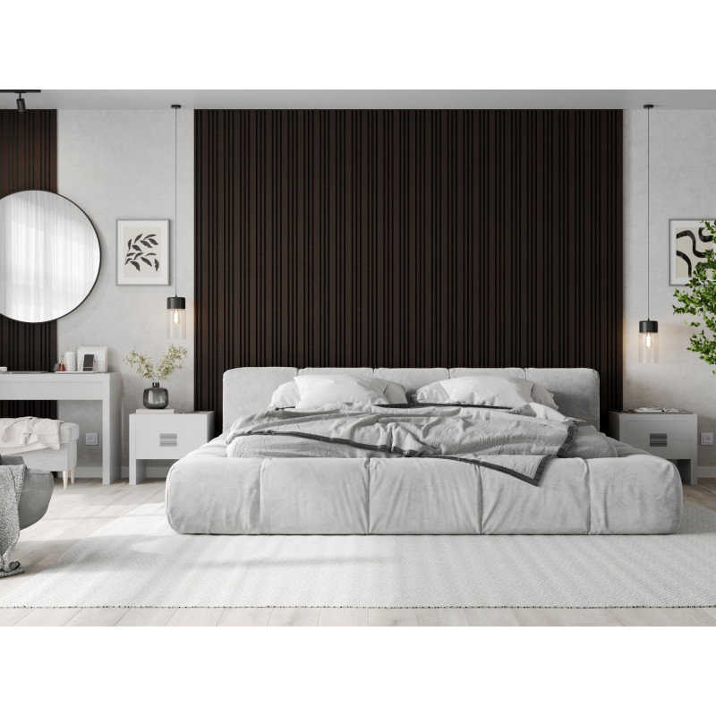 Mexen Lam-F Slim 01 akustinės sieninės lentjuostės 280 x 36,5 cm, veltinis 9 mm, techninis lukštas, Juodas Ąžuolas