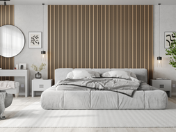 Mexen Lam-F Slim 01 akustinės sienų plokštės 280 x 36,5 cm, 9 mm veltinis, techninė fanera, Šviesus Riešutas