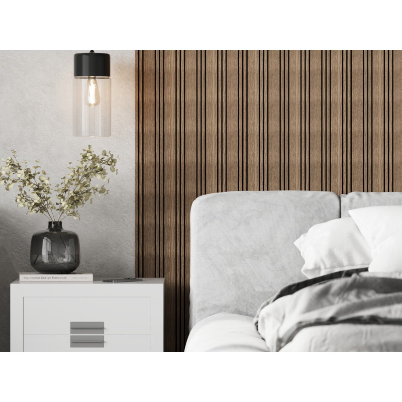 Mexen Lam-F Nano 01 Akustinės sieninės dailylentės 280 x 32,4 cm, 9 mm veltinis, techninis fanera, Tamsus Riešutas