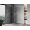 Mexen Mist-F Sulenama dušo kabina kairioji 95 x 95 cm, permatoma, šlifuota metalo pilka - 8A6T-095-095-66-00-L