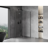 Mexen Mist-F Sulenama dušo kabina kairioji 95 x 95 cm, permatoma, šlifuota metalo pilka - 8A6T-095-095-66-00-L