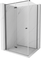 Mexen Mist-F sulenkiama dušo kabina, kairė 115 x 120 cm, skaidrus, šlifuotas pilkas - 8A6T-115-120-66-00-L