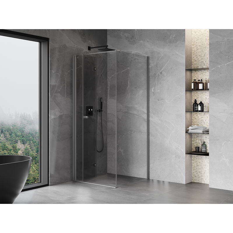 Mexen Mist-F sulankstoma dušo kabina kairė 70 x 70 cm, skaidri, ginklą lydančio metalo - 8A6T-070-070-95-00-L