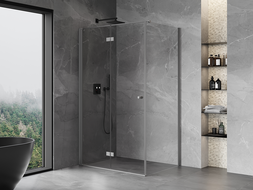 Mexen Mist-F sulankstoma dušo kabina, kairė 80 x 100 cm, skaidri, gun metal - 8A6T-080-100-95-00-L
