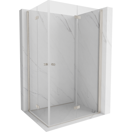 Mexen Mist-F Dviguba dušo kabina sulankstoma dešinė 85 x 100 cm, skaidri, šlifuotas nikelis - 8A6-085L-100P-97-00