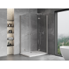 Mexen Mist-F Dulki lankstomos durys, dešinės, 70 x 115 cm, permatomas, šlifuotas nikelis - 8A6-070L-115P-97-00