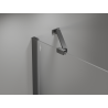 Mexen Mist Asimetrinė penkiakampė dušo kabina su atveriamomis durimis 100 x 80 cm, skaidri, ginklų metalo spalva