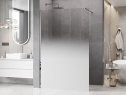 Mexen Kioto dušo siena Walk-in 150 x 200 cm, balta ombre 8 mm, chromas - 800-150-101-01-86