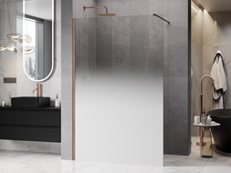 Mexen Kioto dušo sienelė Walk-in 80 x 200 cm, balta ombre 8 mm, šepečiu valyta varis - 800-080-101-65-86