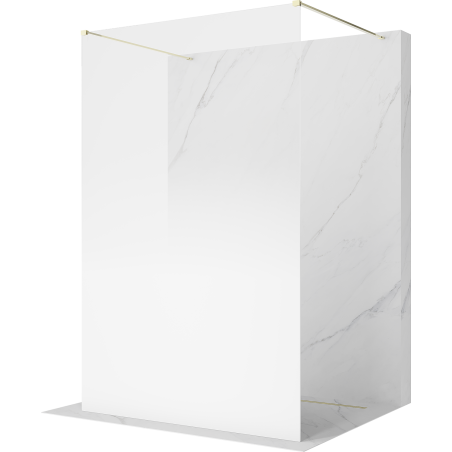 Mexen Kioto laisvai stovinti dušo pertvara 140 x 200 cm, ombre balta 8 mm, auksinė - 800-140-002-50-86