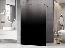 Mexen Kioto dušo pertvara Walk-in 70 x 200 cm, ombre juoda 8 mm, chromuota - 800-070-101-01-76