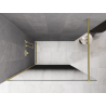 Mexen Kioto dušo pertvara Walk-in 90 x 200 cm, ombre juoda 8 mm, auksinė šluostyta - 800-090-101-55-76