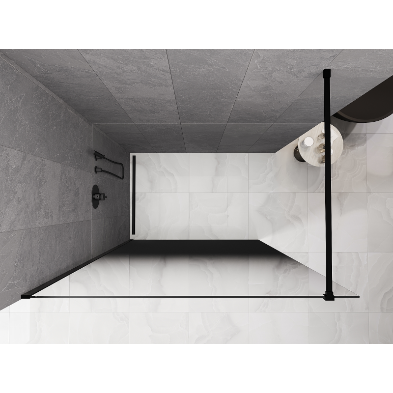 Mexen Kioto dušo pertvaros sienelė Walk-in 80 x 200 cm, ombre juoda 8 mm, juoda - 800-080-101-70-76