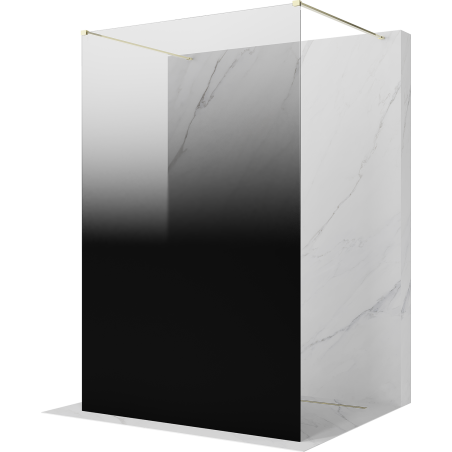 Mexen Kioto laisvai stovinti dušo siena 100 x 200 cm, juodas ombre 8 mm, auksinis - 800-100-002-50-76
