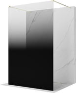 Mexen Kioto laisvai statoma dušo pertvara 130 x 200 cm, ombre juoda 8 mm, auksinė - 800-130-002-50-76
