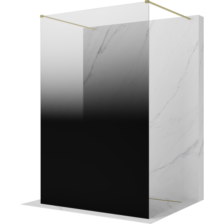 Mexen Kioto laisvai stovinti dušo pertvara 100 x 200 cm, ombre juoda 8 mm, auksinė matinė - 800-100-002-55-76
