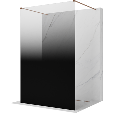 Mexen Kioto laisvai pastatoma dušo pertvara 120 x 200 cm, juodos ombre 8 mm, šepečiu valytas varis - 800-120-002-65-76