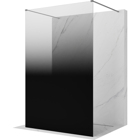 Mexen Kioto laisvai stovinti dušo sienelė 100 x 200 cm, ombre juoda 8 mm, ginklų metalas - 800-100-002-95-76