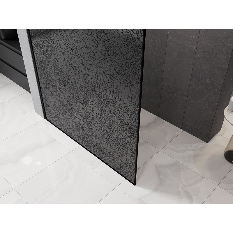 Mexen Kioto Walk-in dušo siena 70 x 200 cm, crackle grafitas 12 mm, juoda - 800-070-101-70-44-X