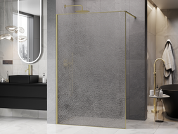 Mexen Kioto dušo siena Walk-in 70 x 200 cm, crackle skaidri 12 mm, auksinė matinė - 800-070-101-55-04-X